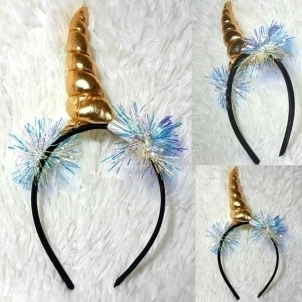Twisty Golden Alicorn Unicorn Sparkly Head BandT